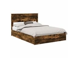 Cama com Armazenamento Carvalho Defumado 160 X 200 Cm MAISON EXCLUSIVE