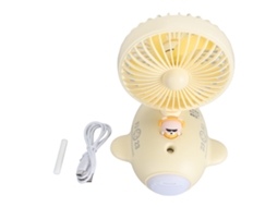 Ventilador de Mesa com Nebulização Usb Recarregável Amarelo
