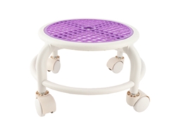 Taburete baixo com rodas universais móvel redondo mini confortável para casa roxo alta capacidade de peso S/MARCA