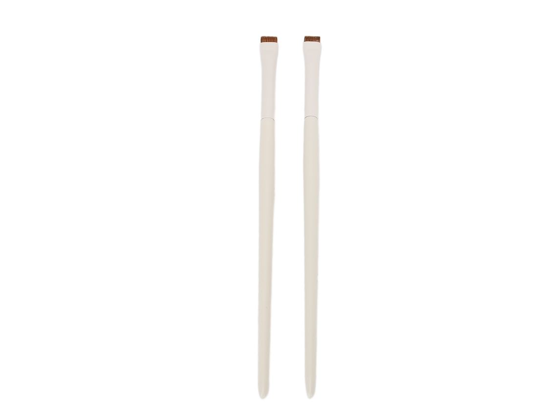 Conjunto de 2 pincéis de maquiagem para delineador e sobrancelhas com ponta fina e chanfrada.