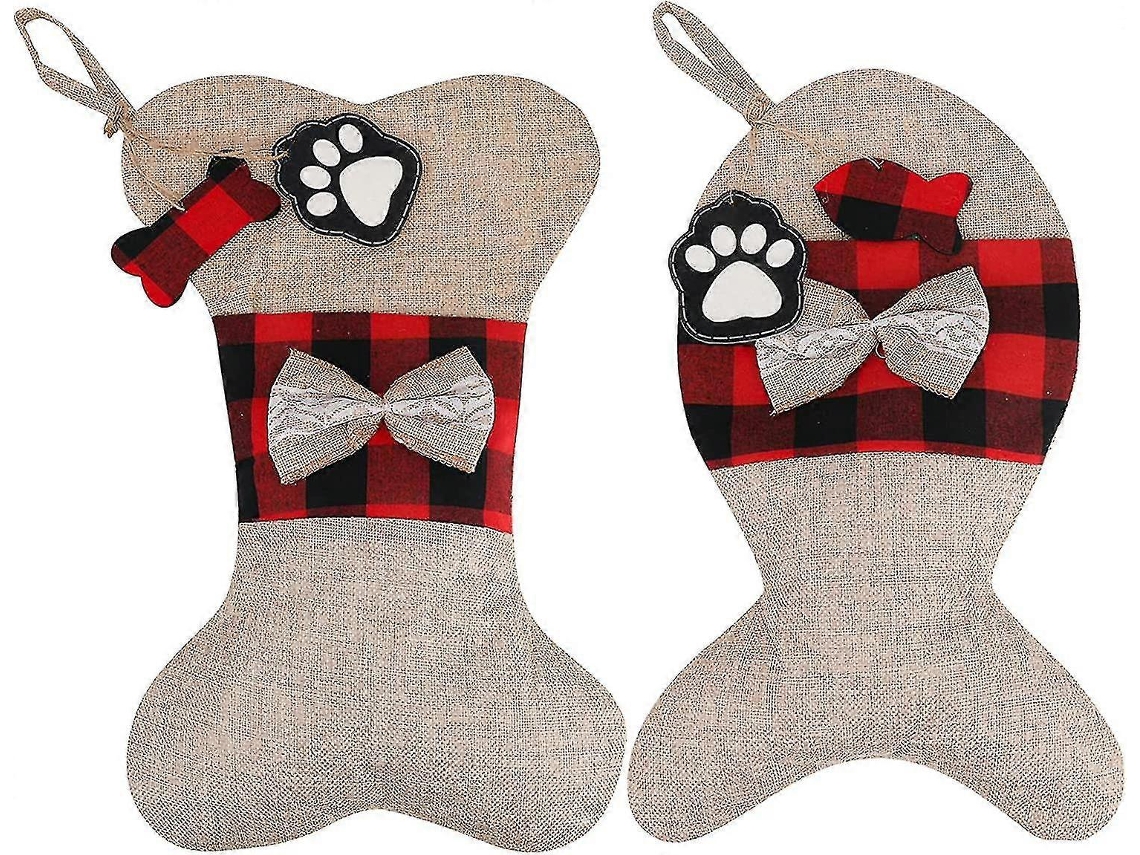 Conjunto De 2 Meias De Natal, Meias De Natal Grandes E Fofas Para Decorao De Lareira E Festas Hengjian