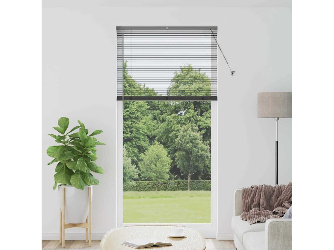 Vidaxl Persianas Venecianas Cinzento-escuro 220 X 100 Cm Alumínio