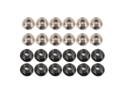 Mali 24pcs Porcas de Fixação M4 de Metal com Borda Anti deslizante para Carros Rc 1/10 Acessórios Preto e Prata