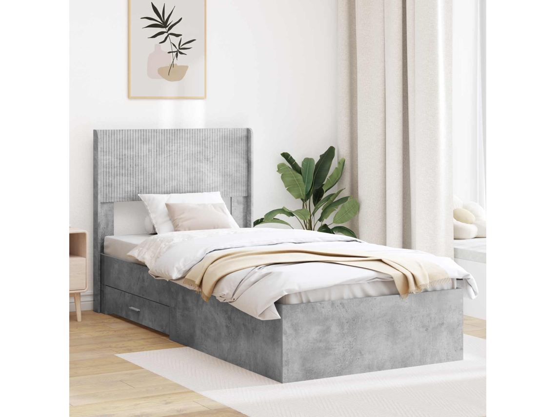 Vidaxl Estrutura De Cama Com Armazenamento E Cabeceira