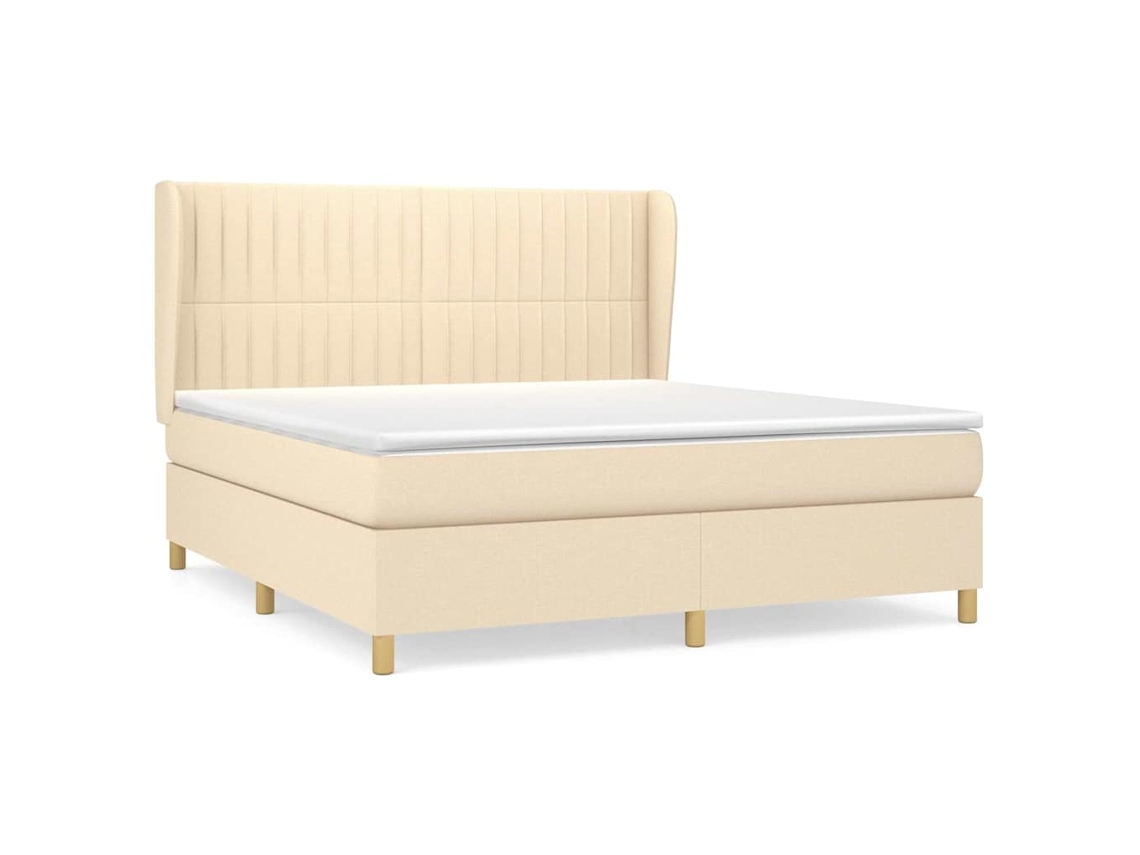 Box Spring Bed, Box Spring Beds Vidaxl Creme Tecido (160 X 200 Cm)