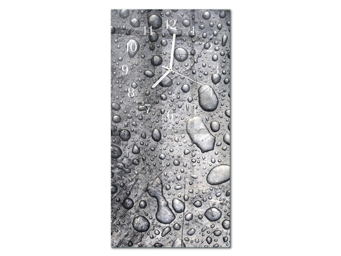 Relógio De Parede De Vidro Cinzento Espelharte (30x60 Cm)