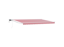 Toldo Retrátil Manual com Leds Vermelho e Branco 4 × 3 M VIDAXL