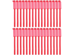Pulseiras de identificação hospitalar Hemobllo, 100 unidades, PVC vermelho, ajustáveis, uso único para pacientes adultos.