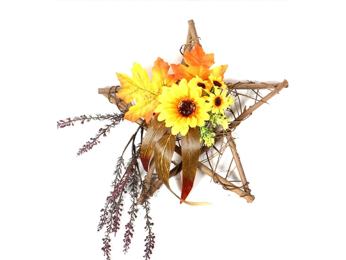 Guirlanda Artificial de Girassóis com Folhas para Decoração de Portas, Festas e Casas. AQUAFORGE