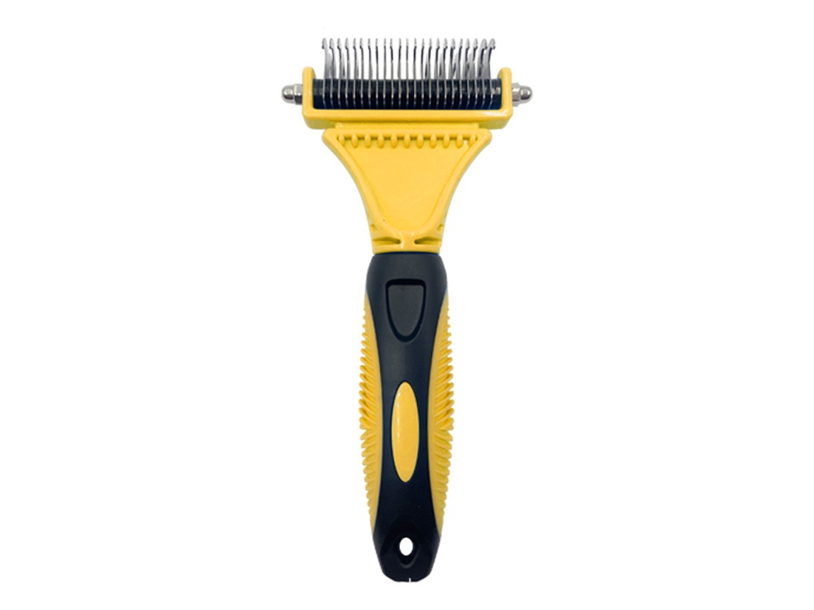 Escova para Cães e Gatos, Pente de Aço Inoxidável 12+23, Ferramenta de Remoção de Pelos Dupla Face, Limpeza Profunda, Casa, Ergonômico STELASPLEN