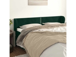 Vidaxl Cabeceira De Cama C/ Abas Veludo 183x23x78/88cm Verde-escuro