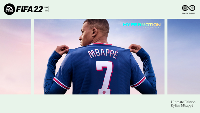 Capa da Ultimate Edition do FIFA 21, com Kylian Mbappé