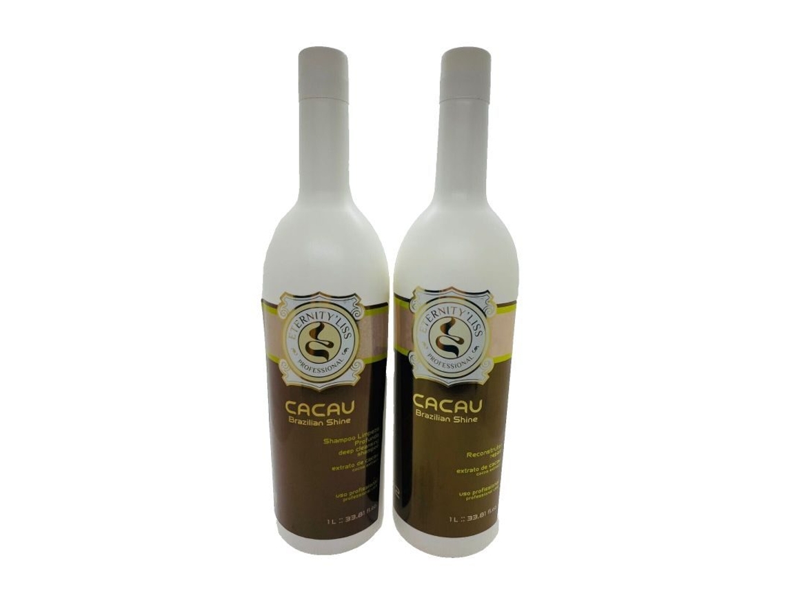 Pack Escova Progressiva Eternity Liss Cacau (chocolate) Pelo Seco 2x1l