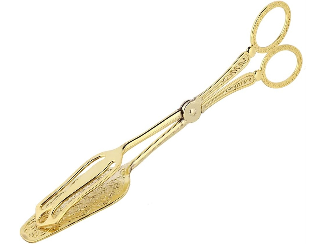 Pinça De Cozinha Prática Para Churrasco Ponta Dourada