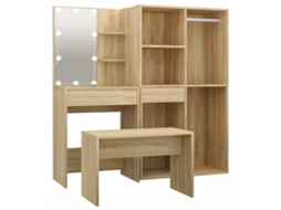 Conjunto de toucador com led VIDAXL Marrom Madeira processada (60x40x140 cm )