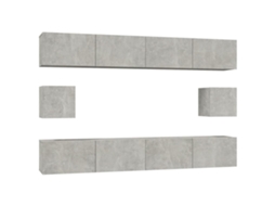 Tv Cabinet Set, Tv Cabinet Sets Vidaxl Cinzeto Madeira Processada (n/a)