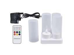 Velas Led Recarregáveis Com Controle Remoto E Base De Carregamento