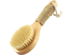 Escova Corporal Antiderrapante Com Cabo Curto De 20cm, Cerdas De Javali E Madeira Natural, Esfoliante Para Banho