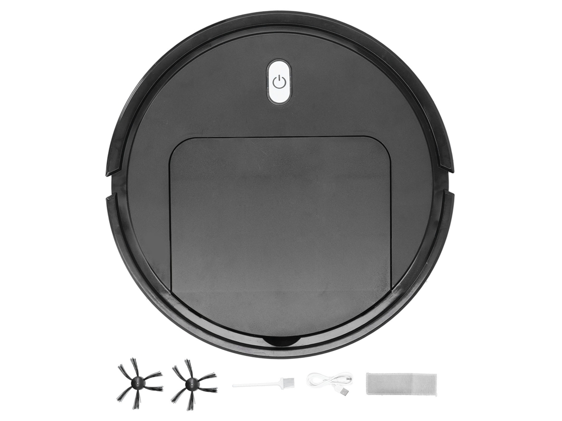 Aspirador Robot Inteligente com Bateria 90min Usb Preto S/MARCA
