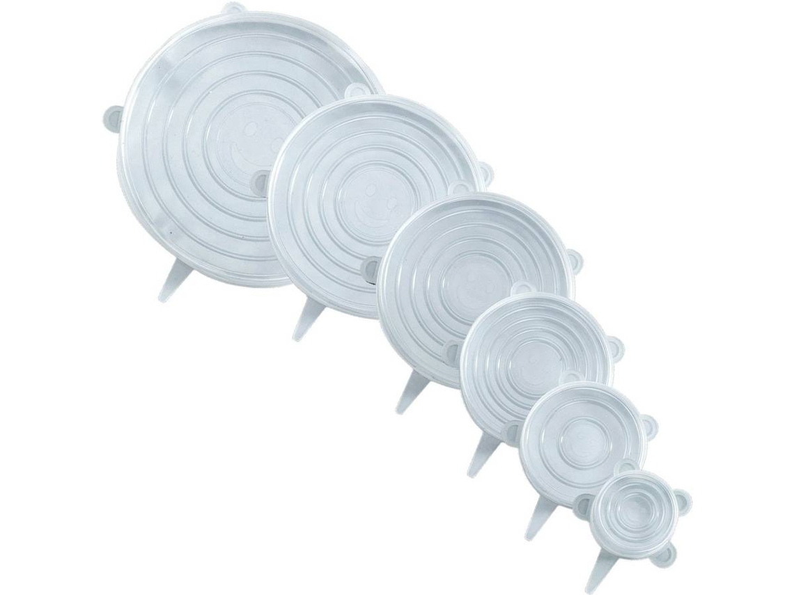 Wenko - 6 Cobre-potes Extensíveis Em Silicone Stretch - Branco