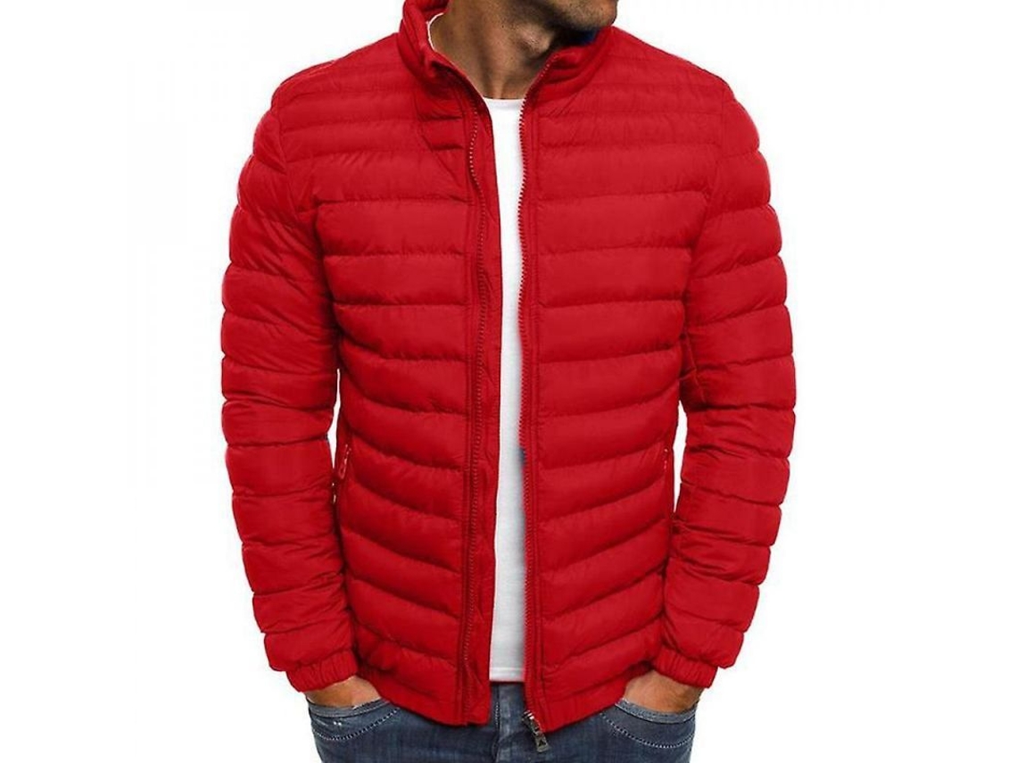 2026 chaqueta Leve de Burbujas para Hombre Abrigo Acolchado Cálido Invierno Exterior Casual Kvg S Rojo