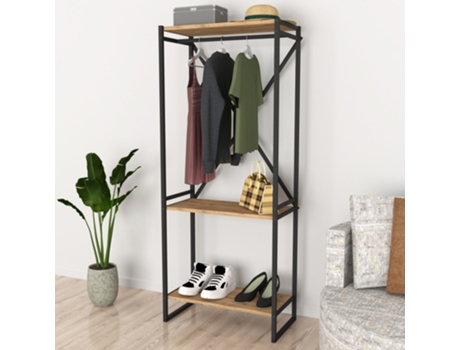 Bengaleiro [EN.CASA] (Castanho - Metal, Aglomerado de Madeira - 160 x 66 x 34 cm)