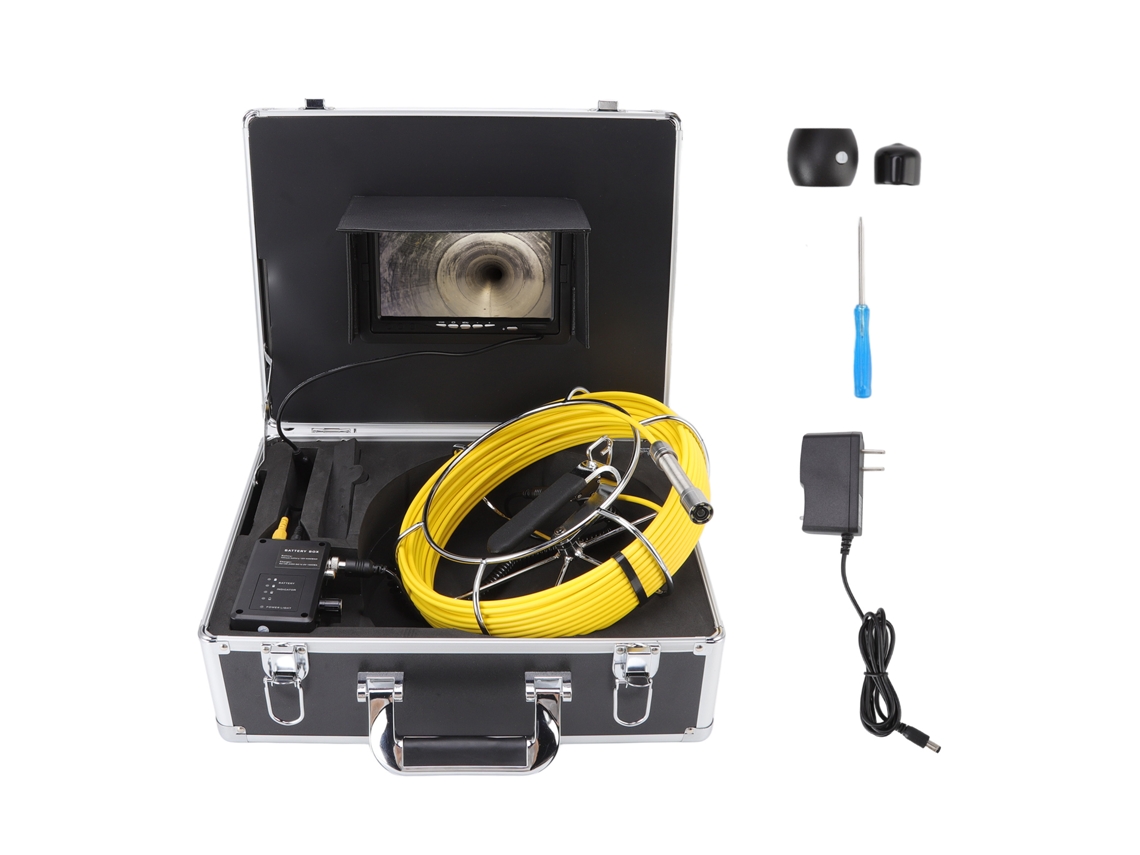 Câmera De Inspeção Sewer 7 Polegadas Hd 30m 100‑240v Us