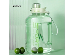 Garrafa de Água Esportiva de 2 Litros com Tampa e Canudo, Ecológica e Livre de Bpa. MDUG (verde)