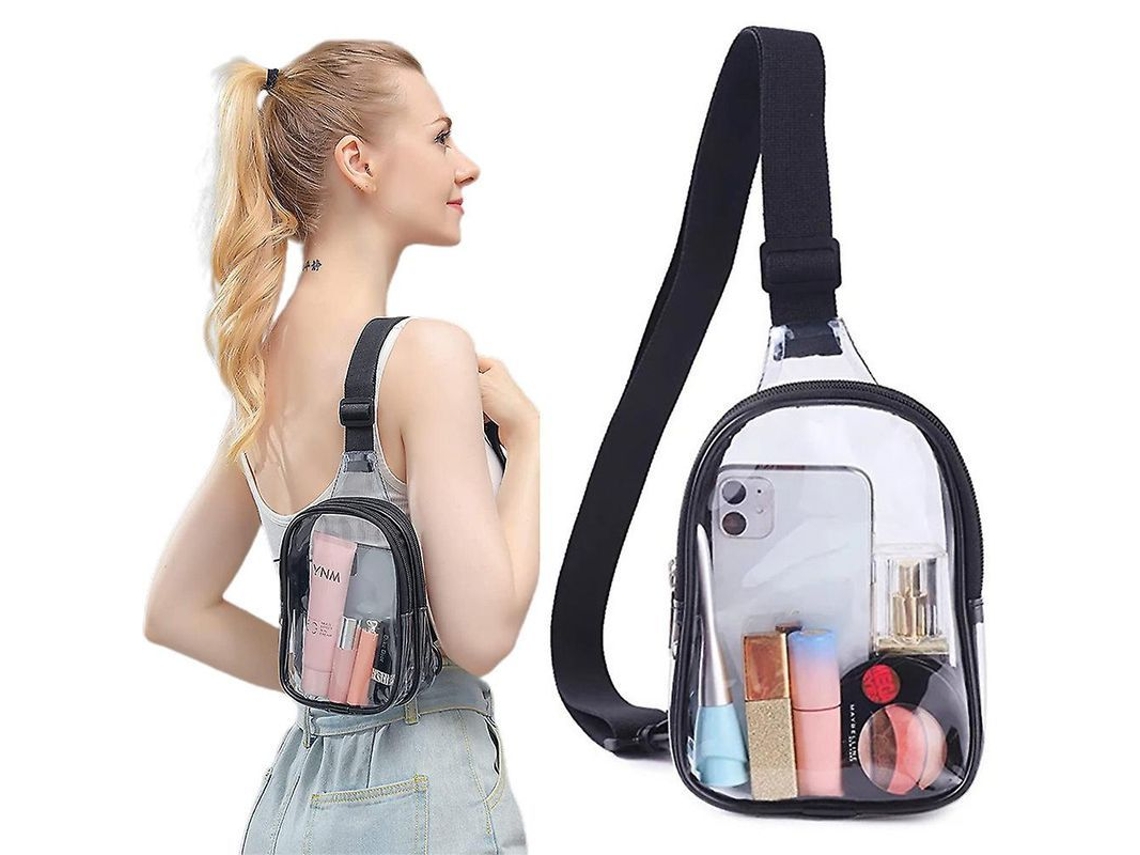 Bolsa Transparente Unisex com Correia Ajustável, para Estádios | S/MARCA