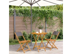 Vidaxl 3 Pcs Conjunto De Bistrô Tecido E Madeira Maciça Antracite