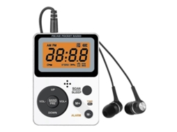 Mini Rádio Fm Am Portátil Com Display Lcd Retroiluminado, Receptor De Rádio De 87 108 Mhz Com Fone De Ouvido Olysi Shop (plugue Dos Eua)