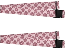 Conjunto De 2 Alças Bagagem Rosa Com Estampa Leopardo E Flor Cerejeira Para Uma Mala Viagem Criativa