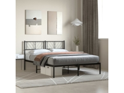 Vidaxl Estrutura De Cama Com Cabeceira 120x190 Cm Metal Preto