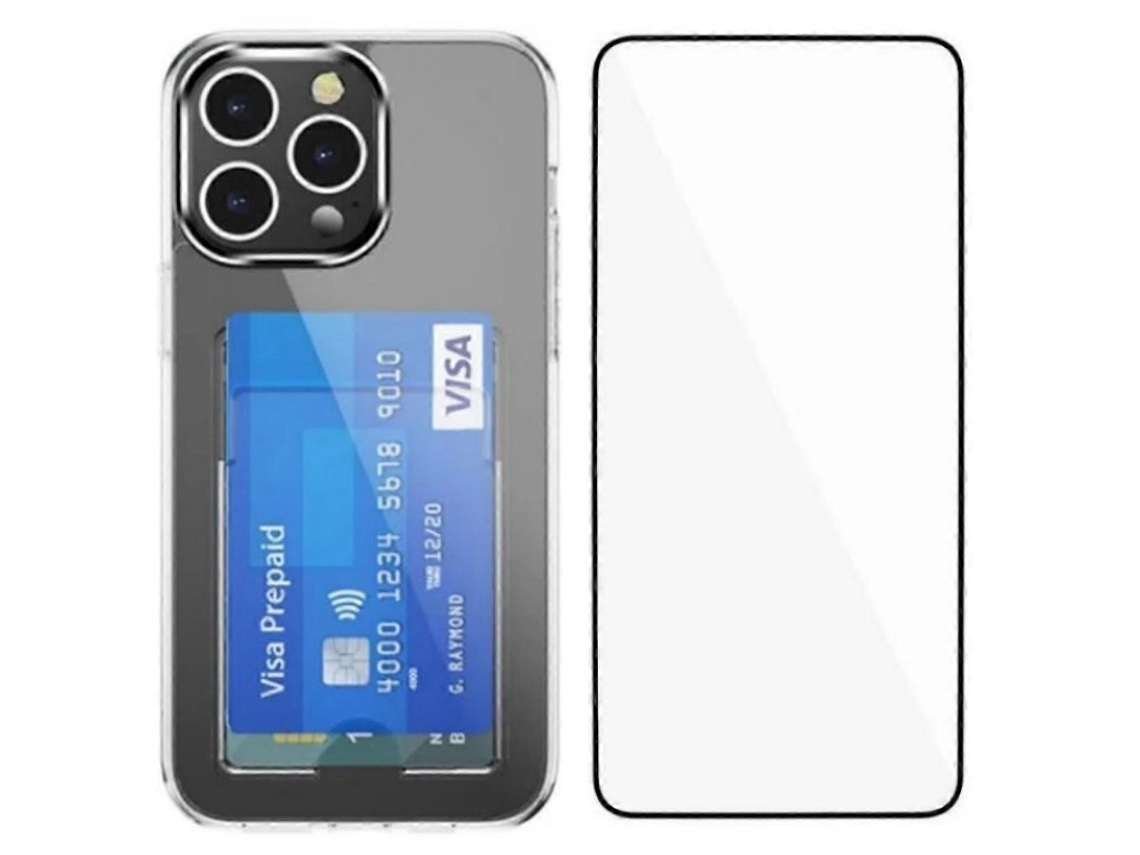 Capa Transparente Para Iphone 15 Pro Da Tkdaddy Com Película De Tela Wanlonfeng Ck Series, Capa Para Cartão (orifício Grande Para Lente) Transparente