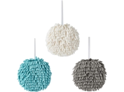 Pacote com 3 Bolas de Toalha de Chenille Home de Secagem Rápida para Handebol, Zqkla BRILVIBERA