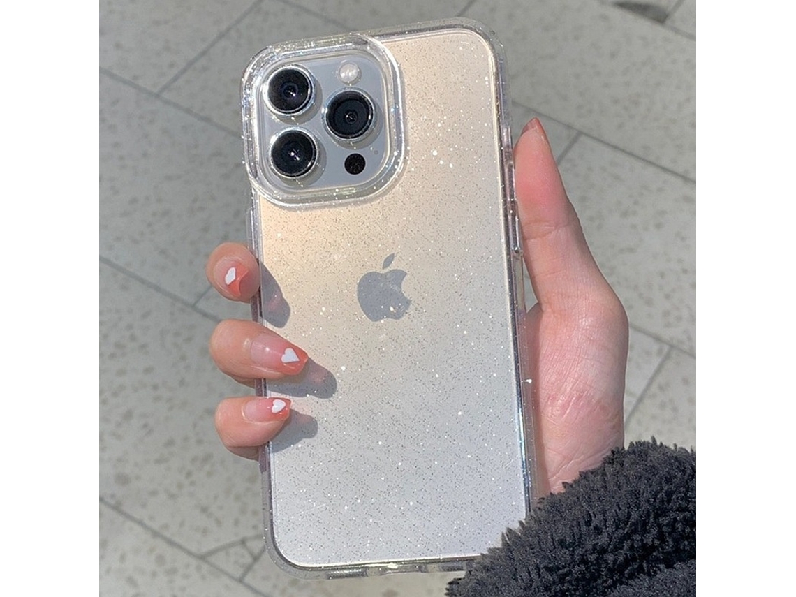 Capa Para Iphone 17 Pro Com Glitter, Transparente, Proteção Anti-impacto, Proteção Diária E Encaixe Preciso Elysve