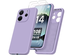Conjunto De Películas De Ecrã Flexível Total Para Xiaomi Redmi Note 14 4g Hongwe. Pele Sintética Roxo (3un)