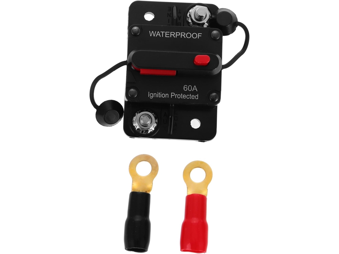 Disjuntor Rearmavel para proteção contra sobrecorrente em sistemas de áudio automotivos.
