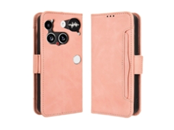 Tkdaddy For Nothing Phone (3) Capa De Couro 5g Tipo Carteira Para Celular Com Vários Compartimentos Para Cartões, Rosa