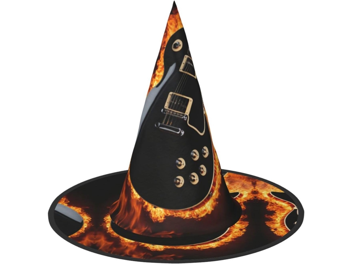 Chapéu De Bruxa Assustador Com Estampa De Guitarra - Design Funcional