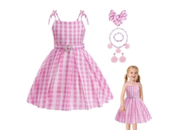 Vestido De Princesa Rosa Barbie Para Niñas Disfraz De Cosplay Carnaval Robbie Dmn 150(140-155cm)