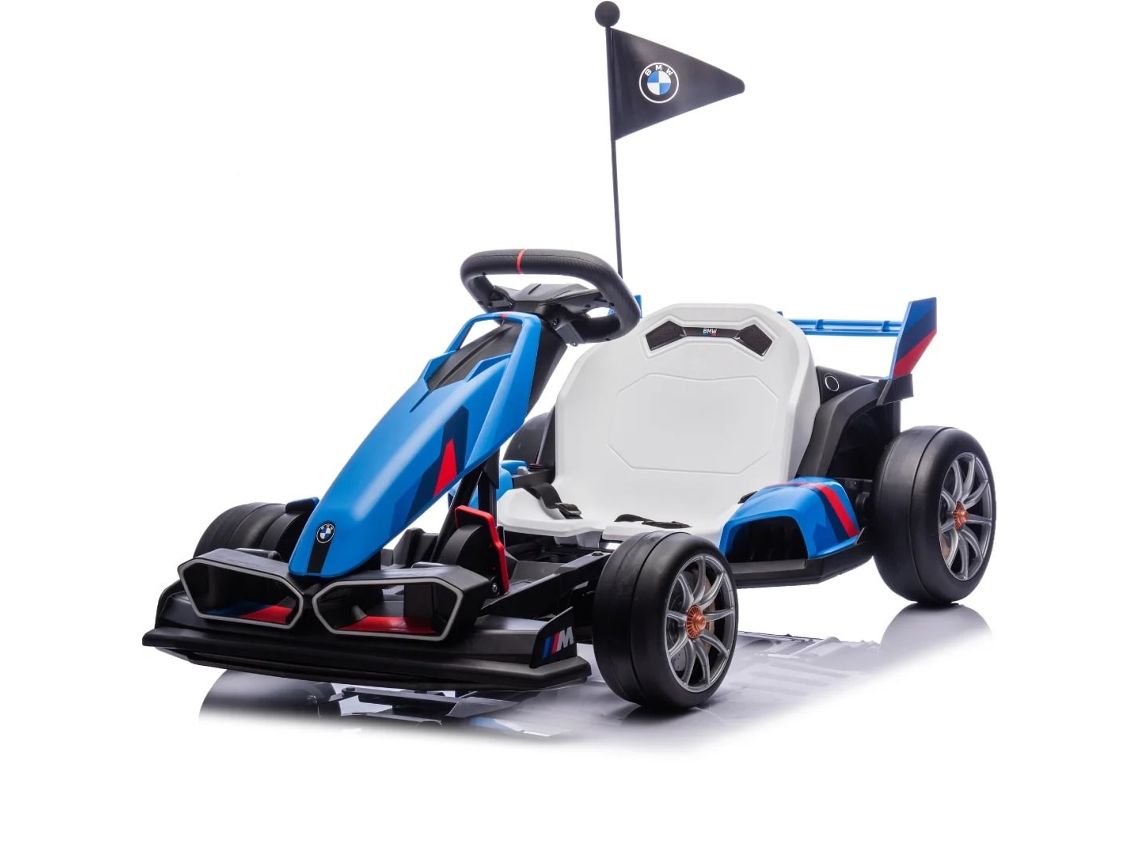 Gokart Elétrico Para Crianças 24v Bmw - 5 A 12 Anos - Estrutura Ajustável - Azul