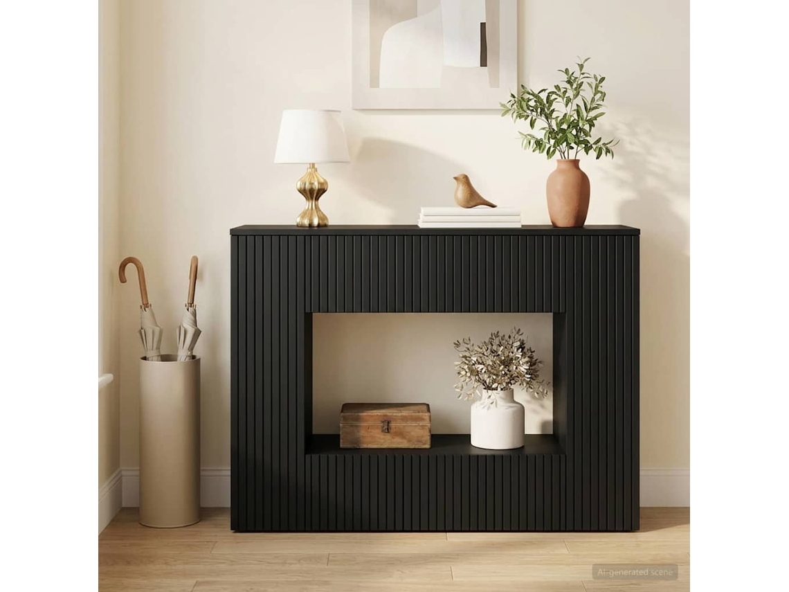Vidaxl Aparador Preto 101 X 29 X 74 Cm Madeira Engenheirada