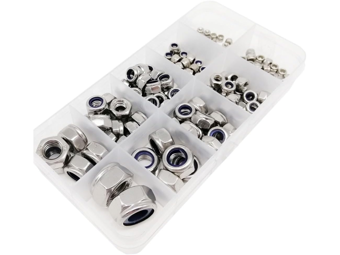 Idomin 162 357 Peças M2 5 M3 M4 M5 M6 M8 M10 M12 Conjunto de Porcas Auto-roscantes Hexagonais Aço Deslizante Com Inserto