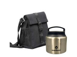 Set Lancheira Square e Termo de Inox 630Ml Preta SMARTLUNCH