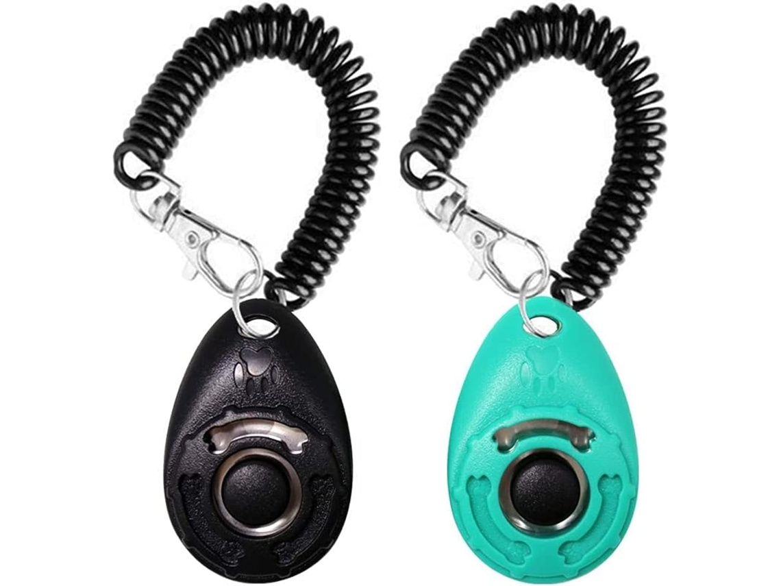 Clicker para adestramento de cães com botões grandes, 2 unidades (preto/verde)