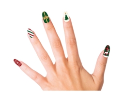 Pack de 10 Unhas de Natal com adesivo