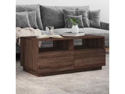 Vidaxl Mesa De Centro Com Luzes Led 90x49x40 Cm Carvalho Castanho