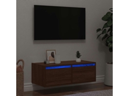 Vidaxl Móvel De Tv Com Luzes Led 75x35,5x25 Cm Cor Carvalho Castanho
