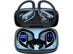 Auscultadores Bluetooth 49h JIAPEI com Microfone, Ganchos de Ouvido, Led, Modelo Esportivo